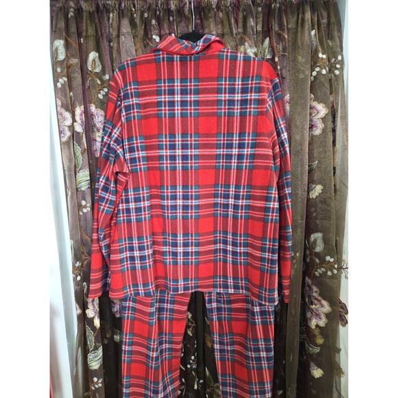 Ralph Lauren Womens Red Plaid Crest Christmas Pajama Pjs Set Top Pants Sz L - Picture 9 of 12